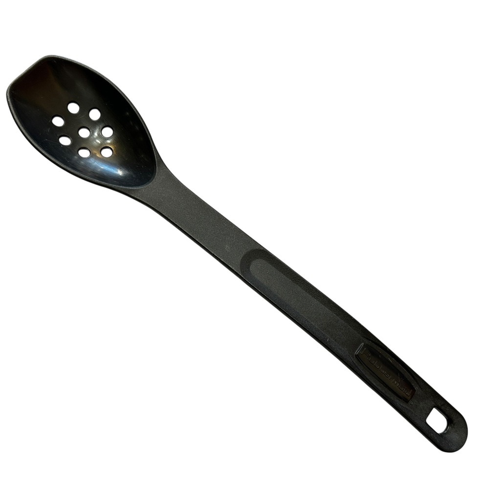 Rubbermaid Black Plastic Slotted Serving Spoon‎ Perforated Basted Nylon 1974